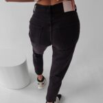 Spodnie jeansowe z efektem sprania RUBIS OLAVOGA czarne