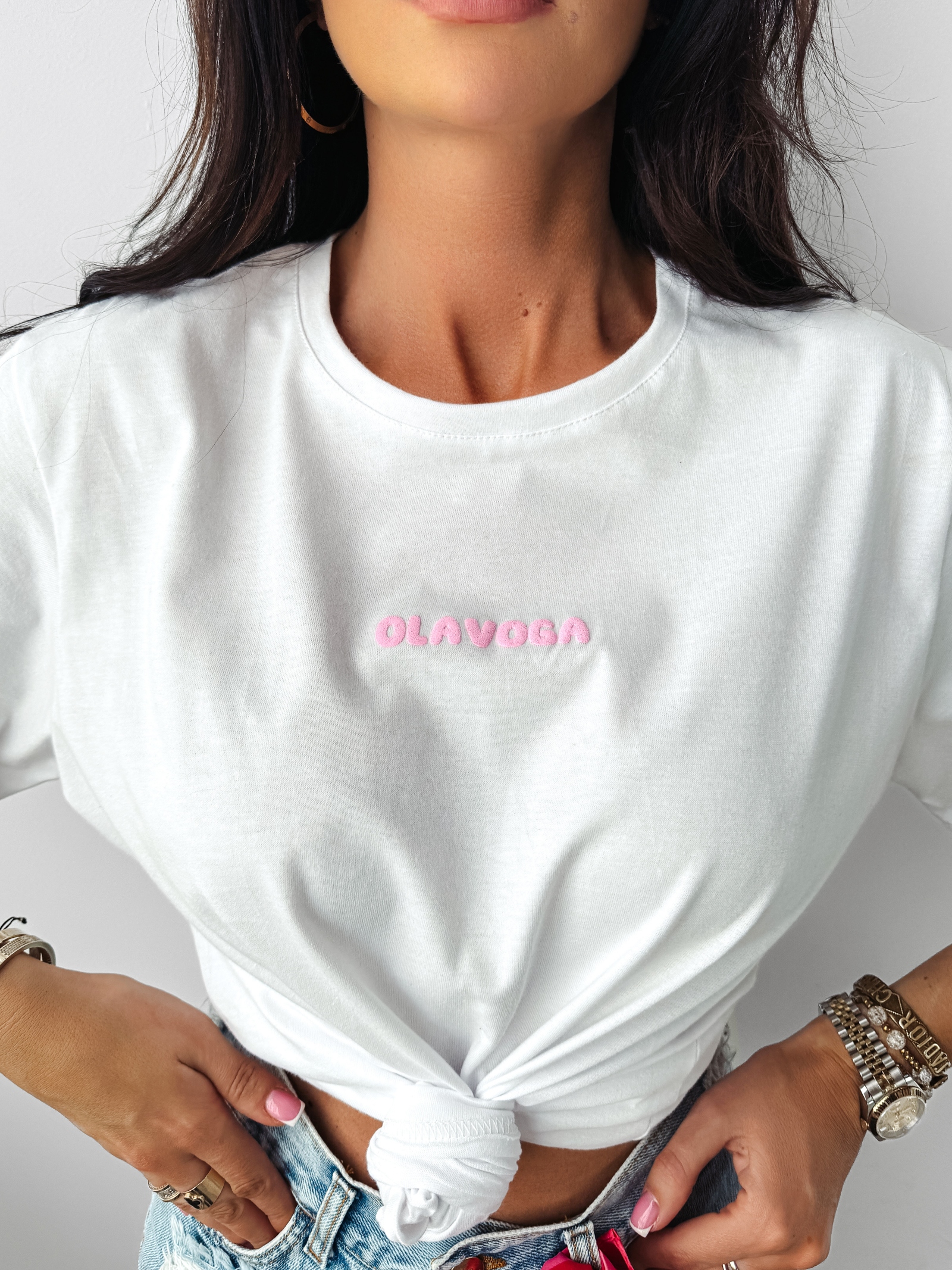 T-shirt bawełniany FLOSSY OLAVOGA biały T-shirt bawełniany FLOSSY OLAVOGA biały