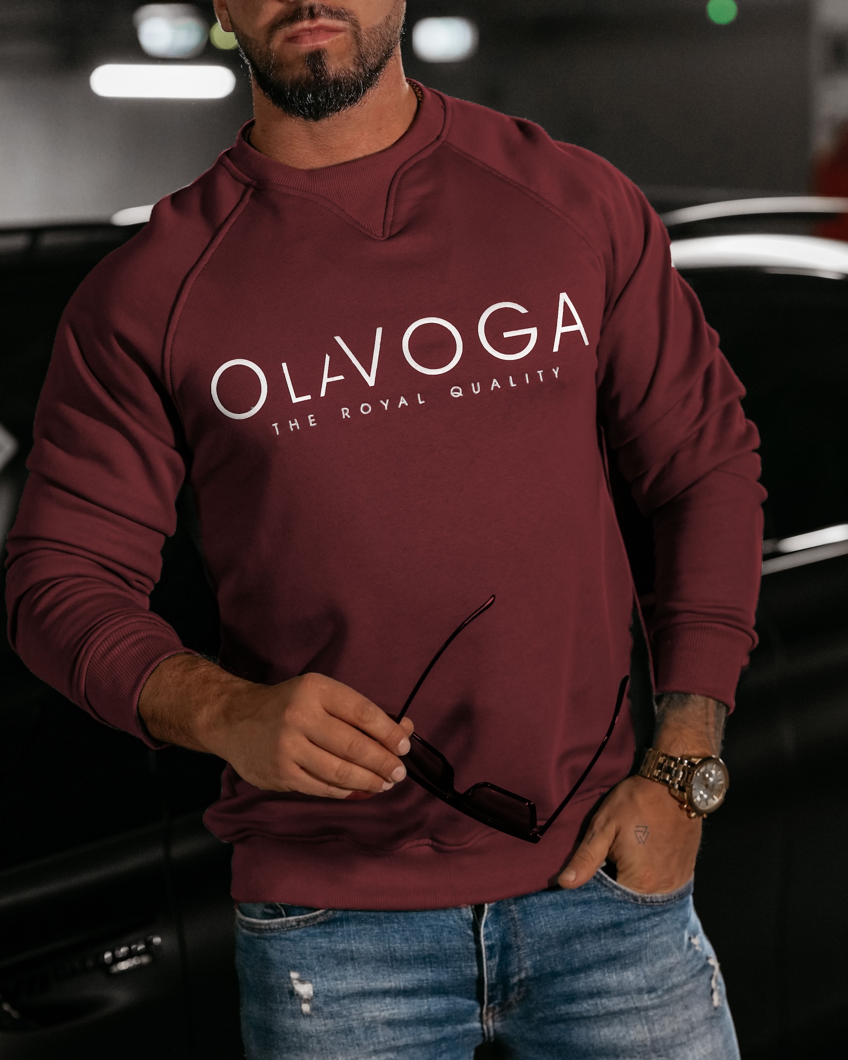 Bluza męska crewneck Aiden Ola Voga bordowa