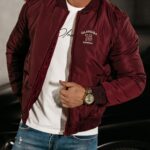 Kurtka męska logowana BOMBER MEN Ola Voga bordowa
