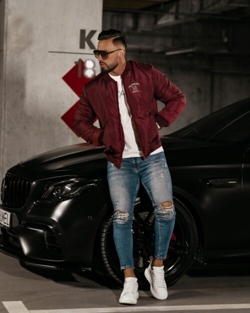 Kurtka męska logowana BOMBER MEN Ola Voga bordowa