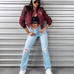 Kurtka damska logowana BOMBER OLAVOGA bordowa