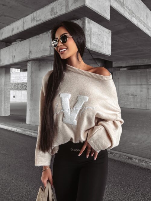 Sweter klasyczny VICI OLAVOGA beżowy