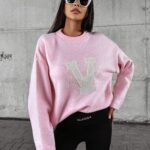 Sweter klasyczny VICI OLAVOGA pudrowy