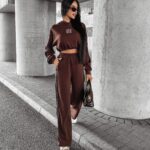 Dres damski z lampasem SHUMM OLAVOGA brązowy