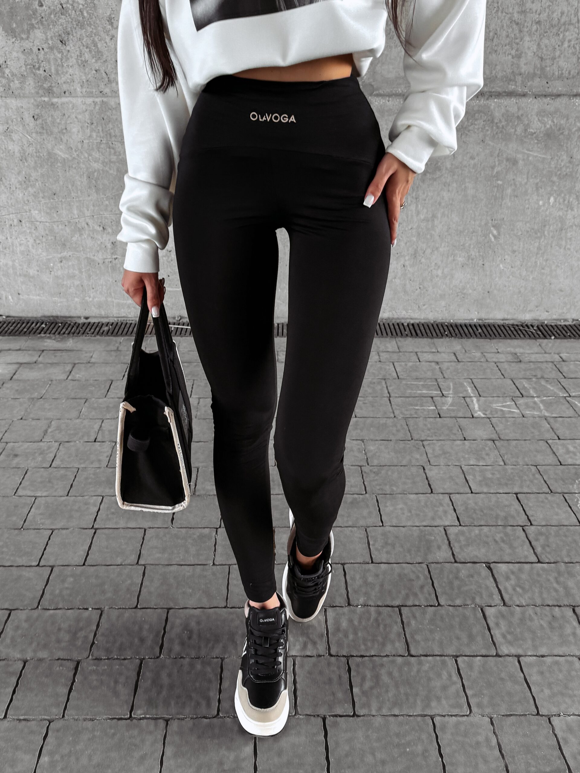 Legginsy klasyczne z wysokim stanem CARPP OLAVOGA czarne