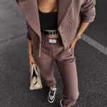 Marynarka bawełniana krótka MOCHA OLAVOGA kakao