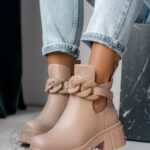 Botki z wycięciem Madam Kurtis II beżowe