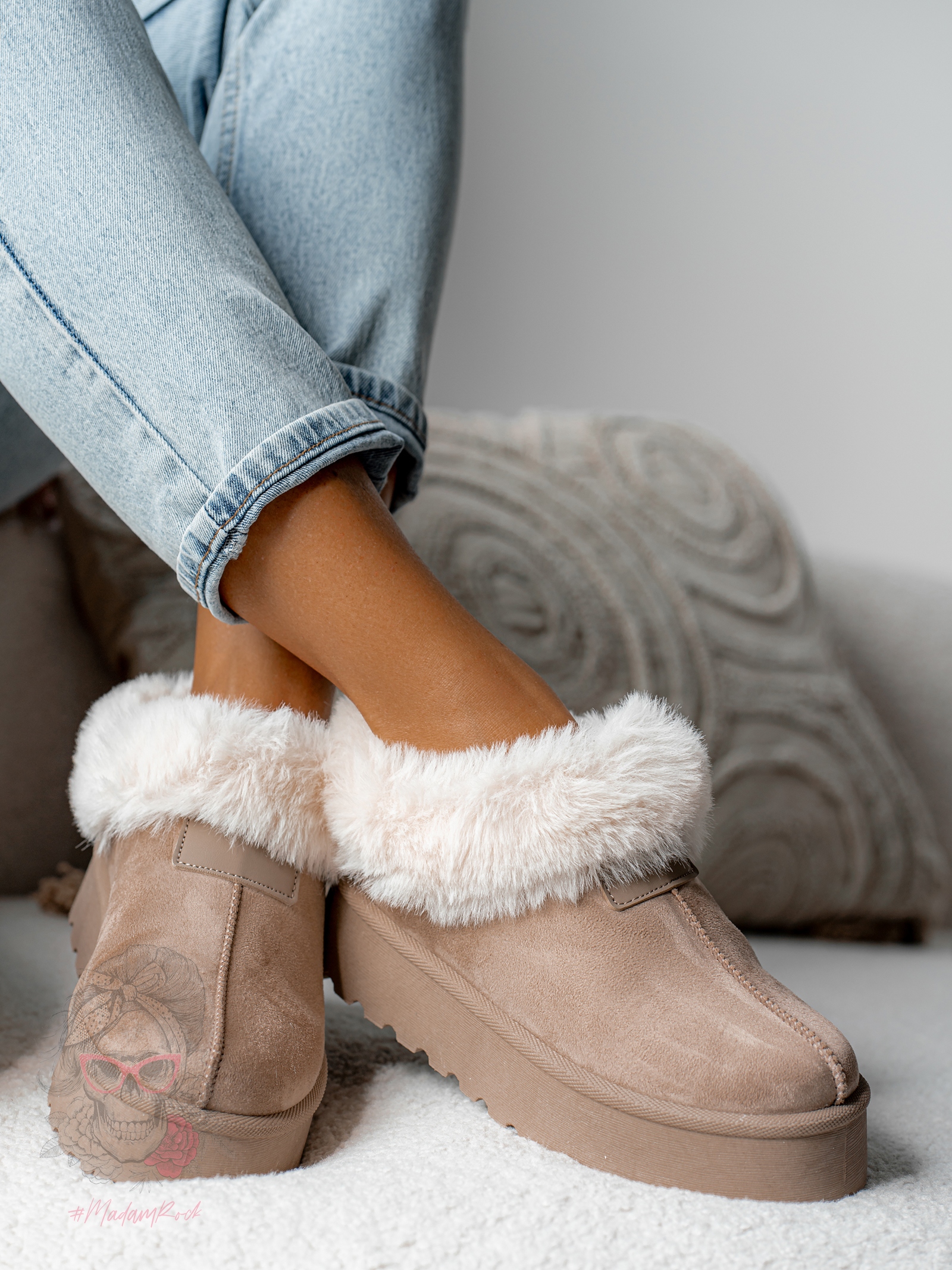 Botki wsuwane Madam Fifi latte