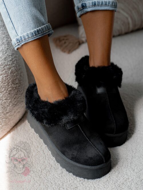 Botki wsuwane Madam Fifi czarne