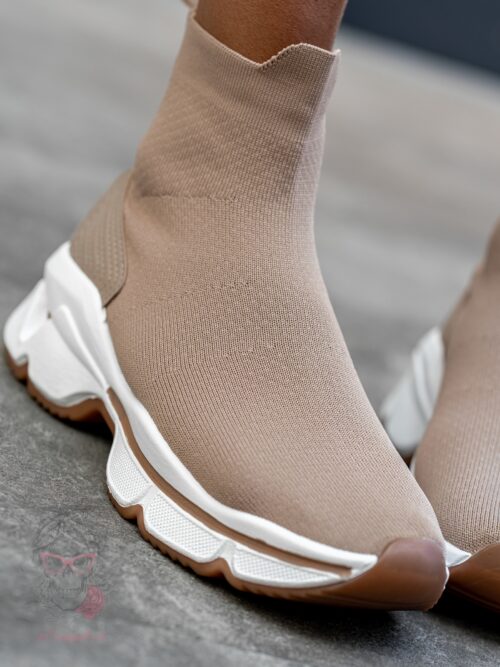 Botki skarpety Madam Rapido beżowe