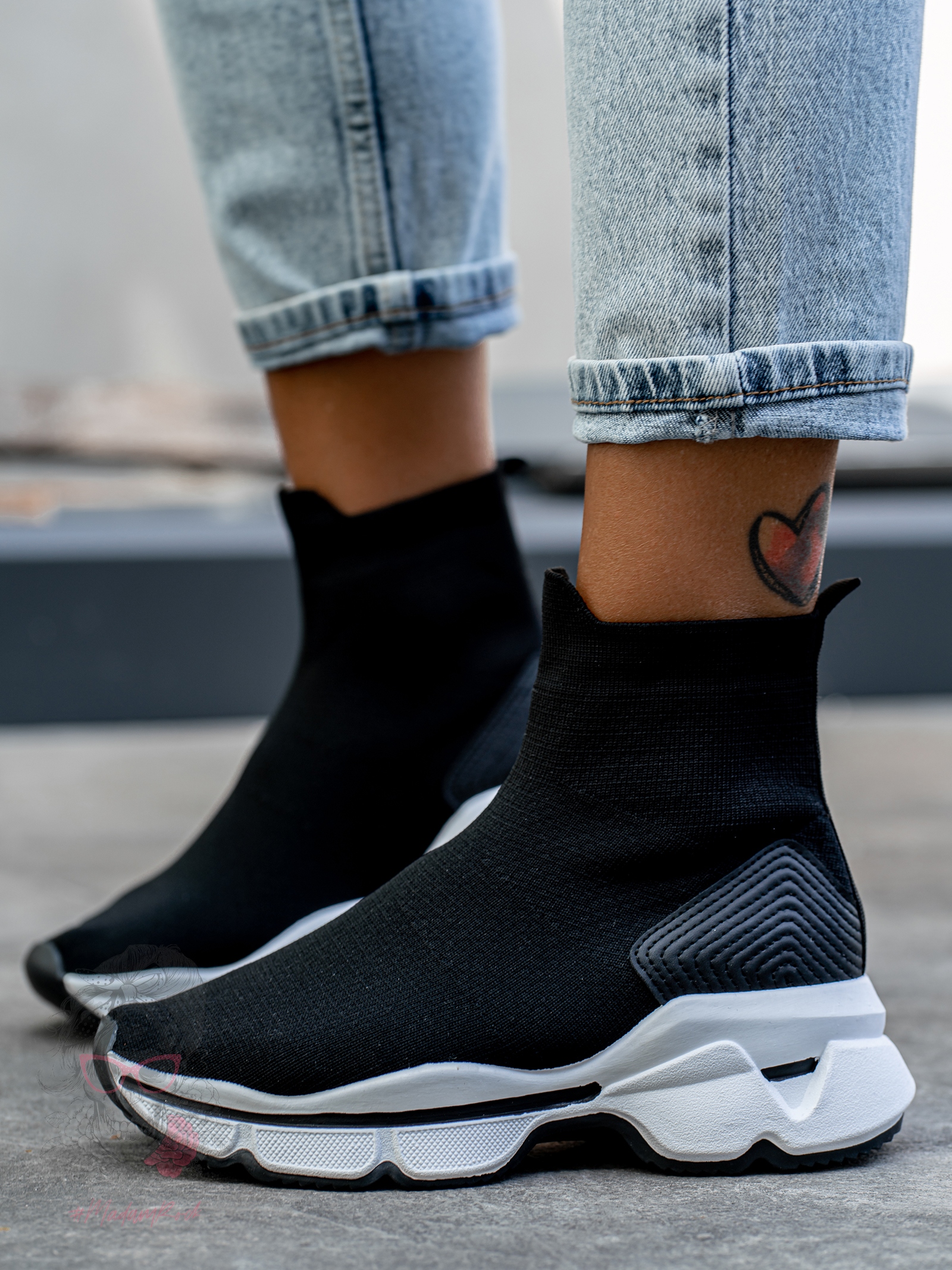 Botki skarpety Madam Rapido czarne Botki skarpety Madam Rapido czarne