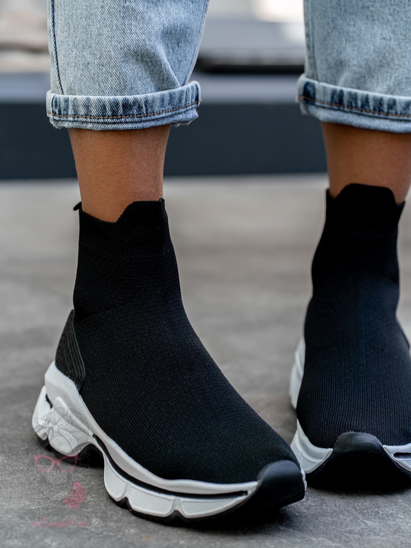 Botki skarpety Madam Rapido czarne Botki skarpety Madam Rapido czarne