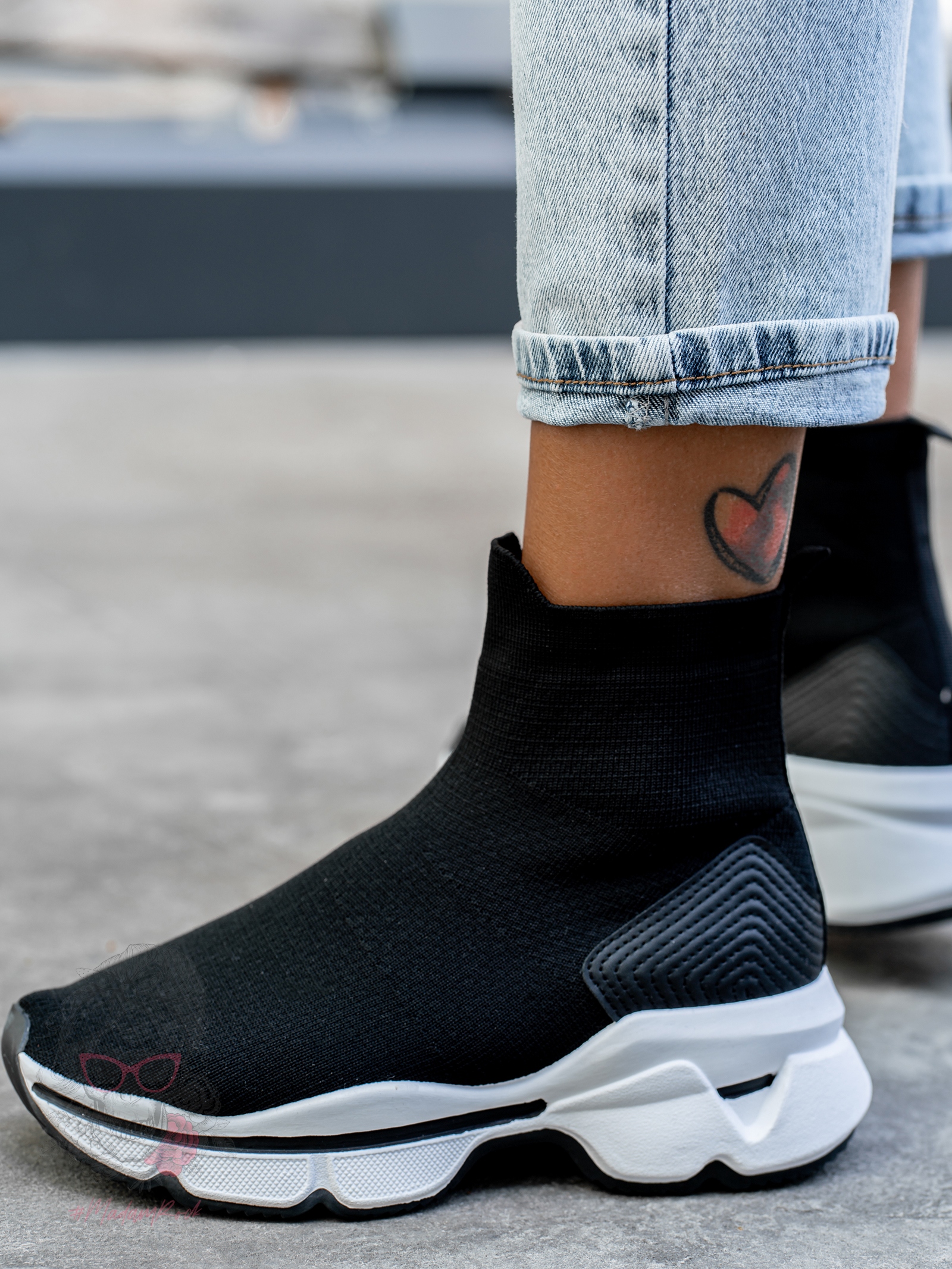 Botki skarpety Madam Rapido czarne