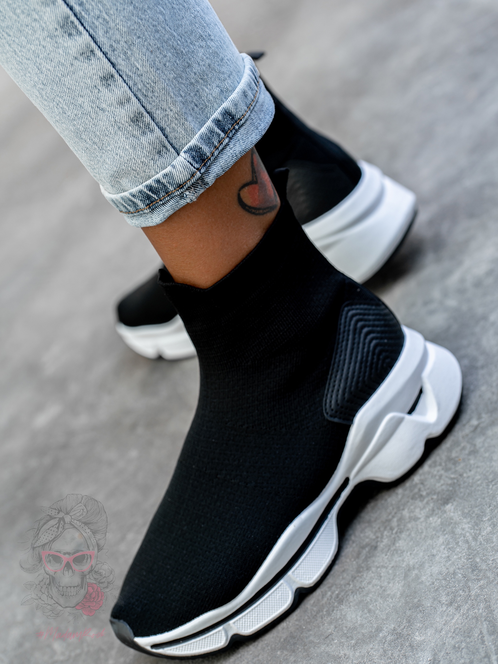 Botki skarpety Madam Rapido czarne Botki skarpety Madam Rapido czarne