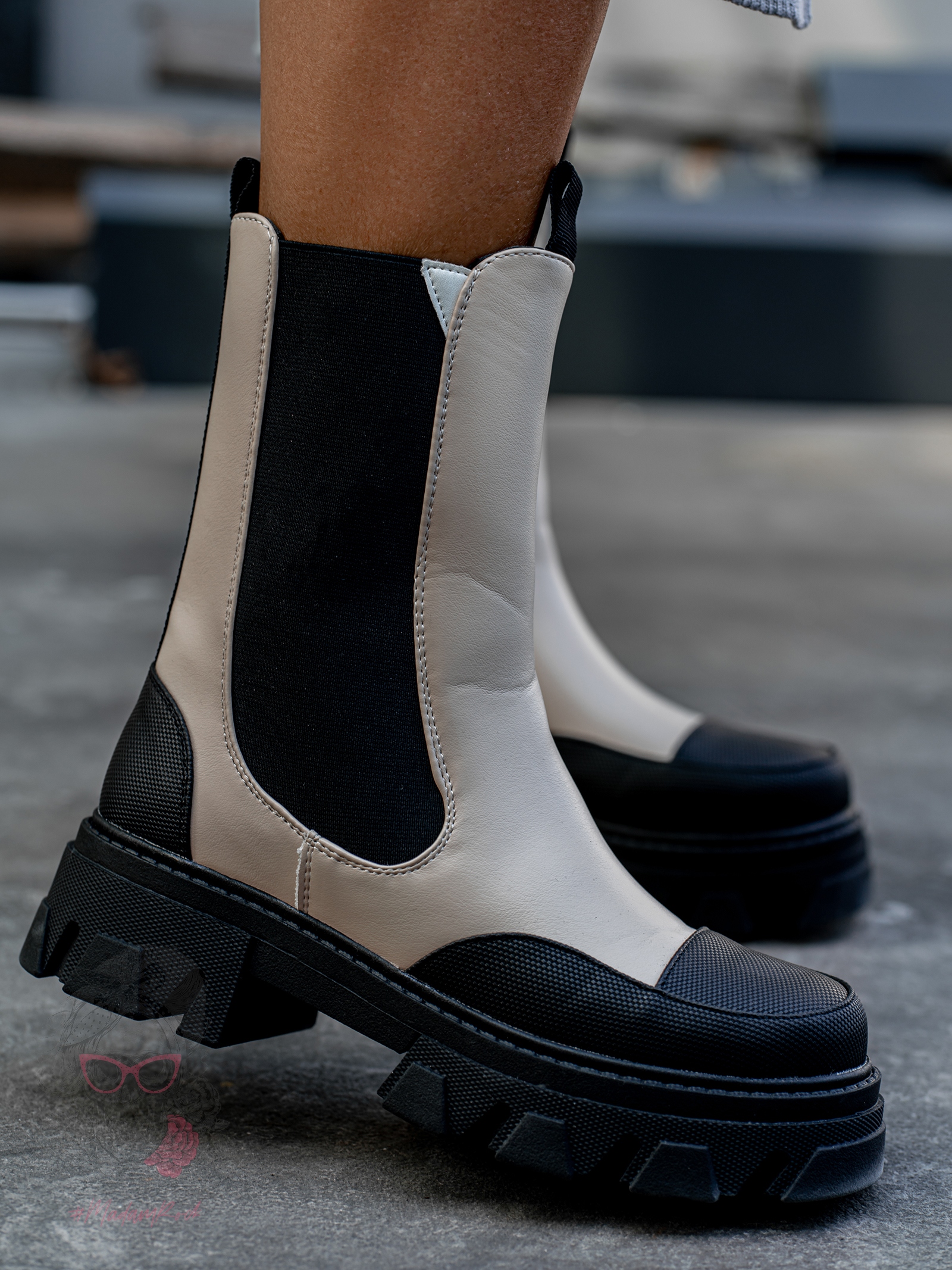 Botki motocyklowe Rock Mrok beżowe