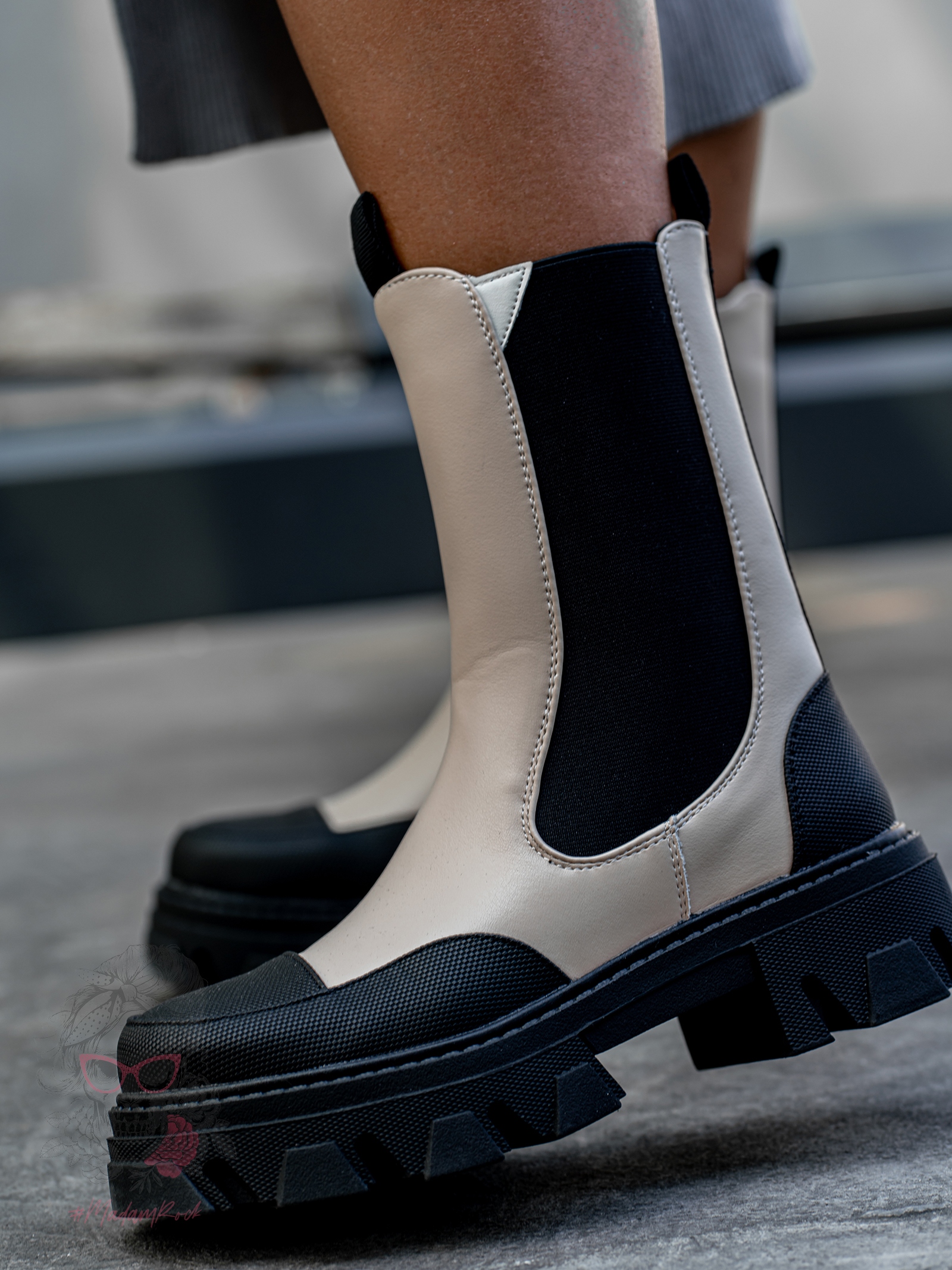 Botki motocyklowe Rock Mrok beżowe Botki motocyklowe Rock Mrok beżowe