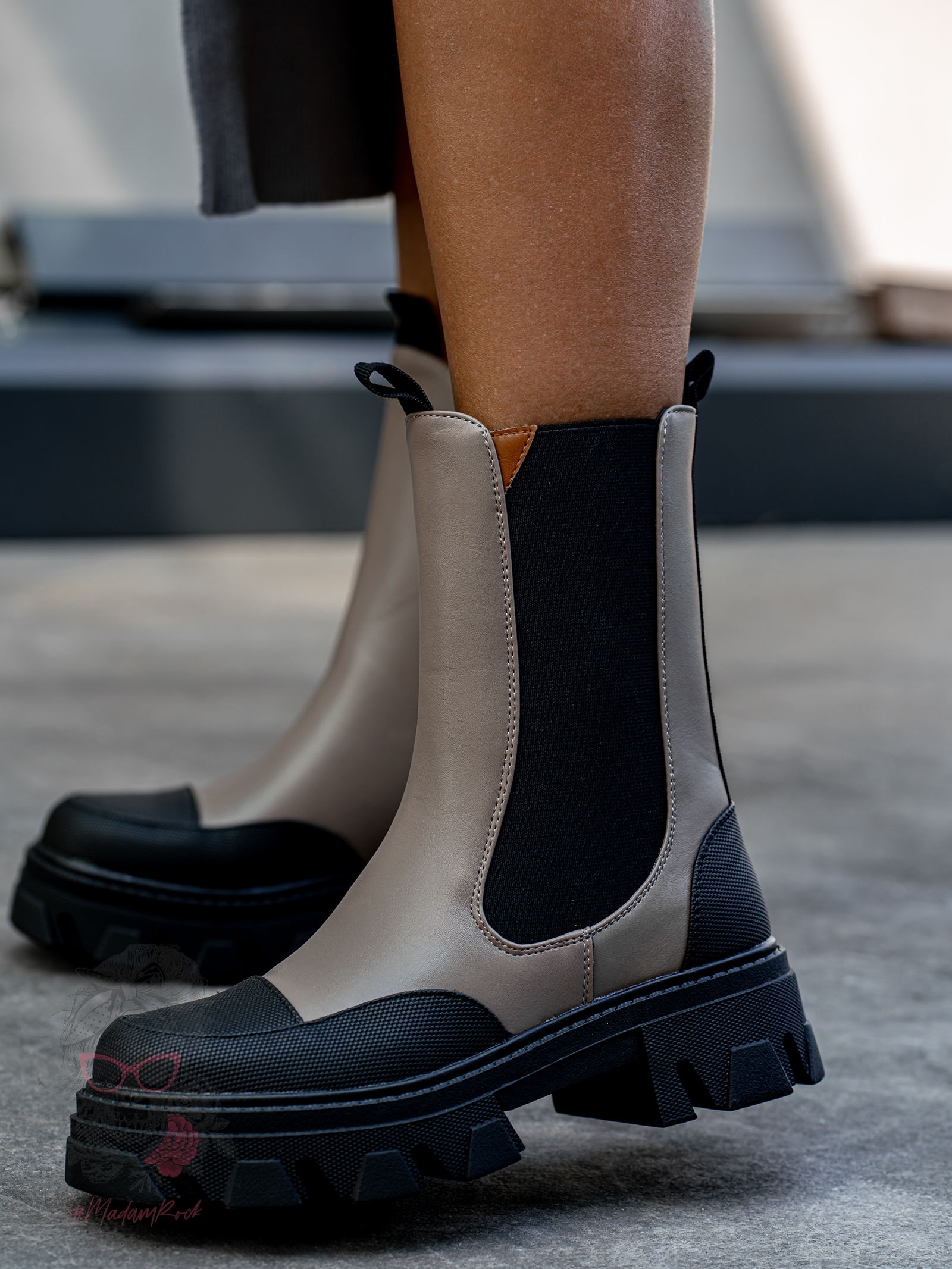 Botki motocyklowe Rock Mrok khaki