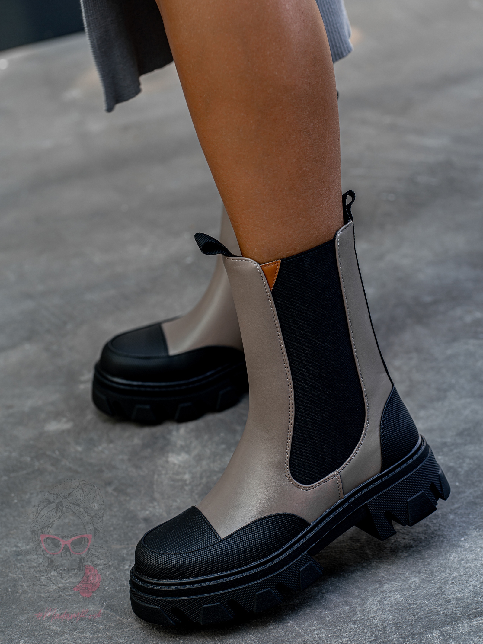 Botki motocyklowe Rock Mrok khaki