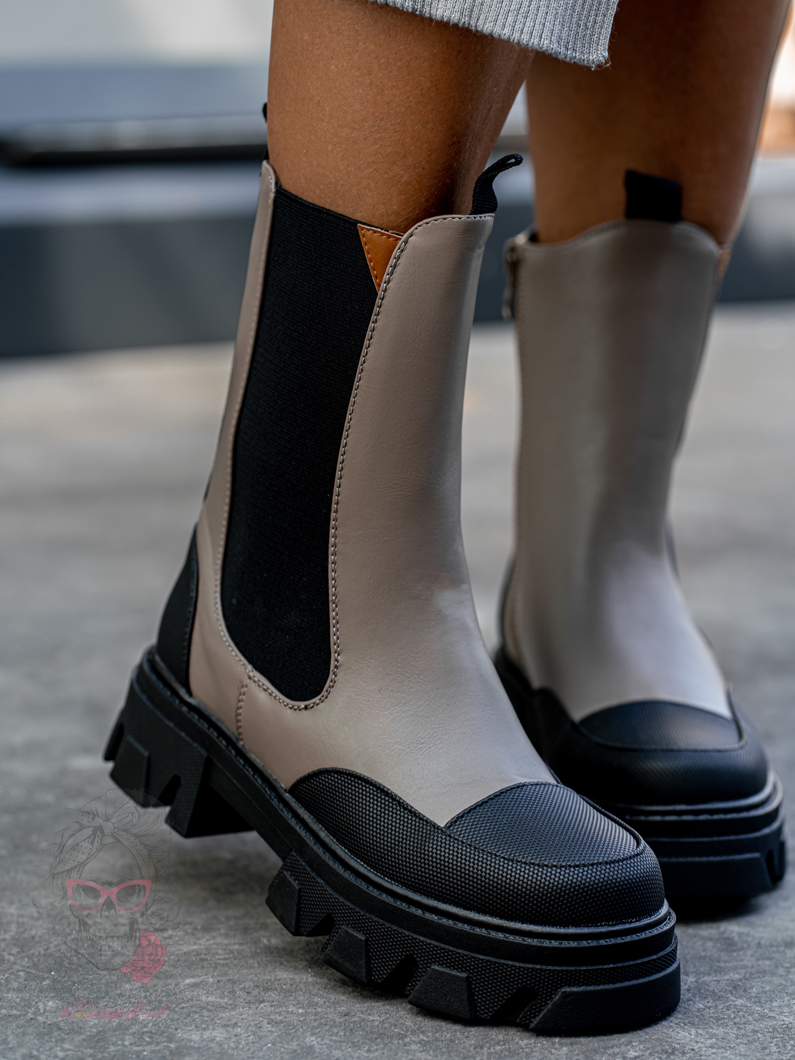 Botki motocyklowe Rock Mrok khaki