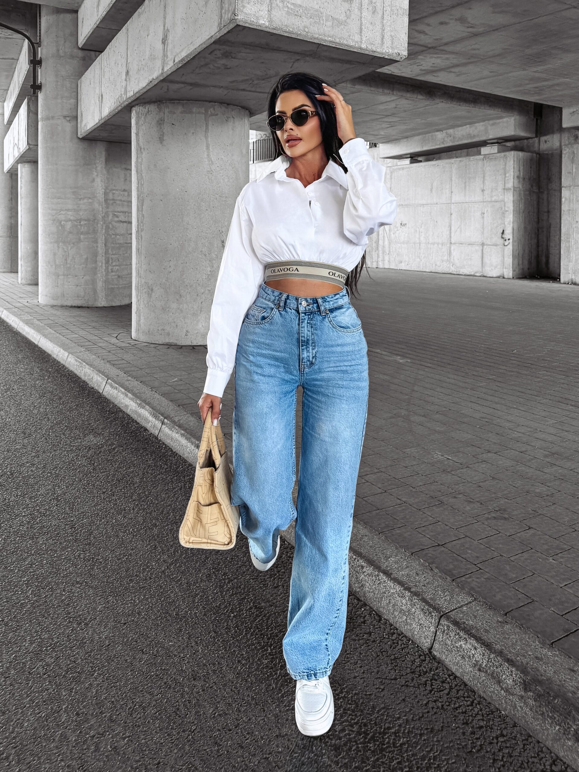 Koszula elegancka krótka SABELLA OLAVOGA biała