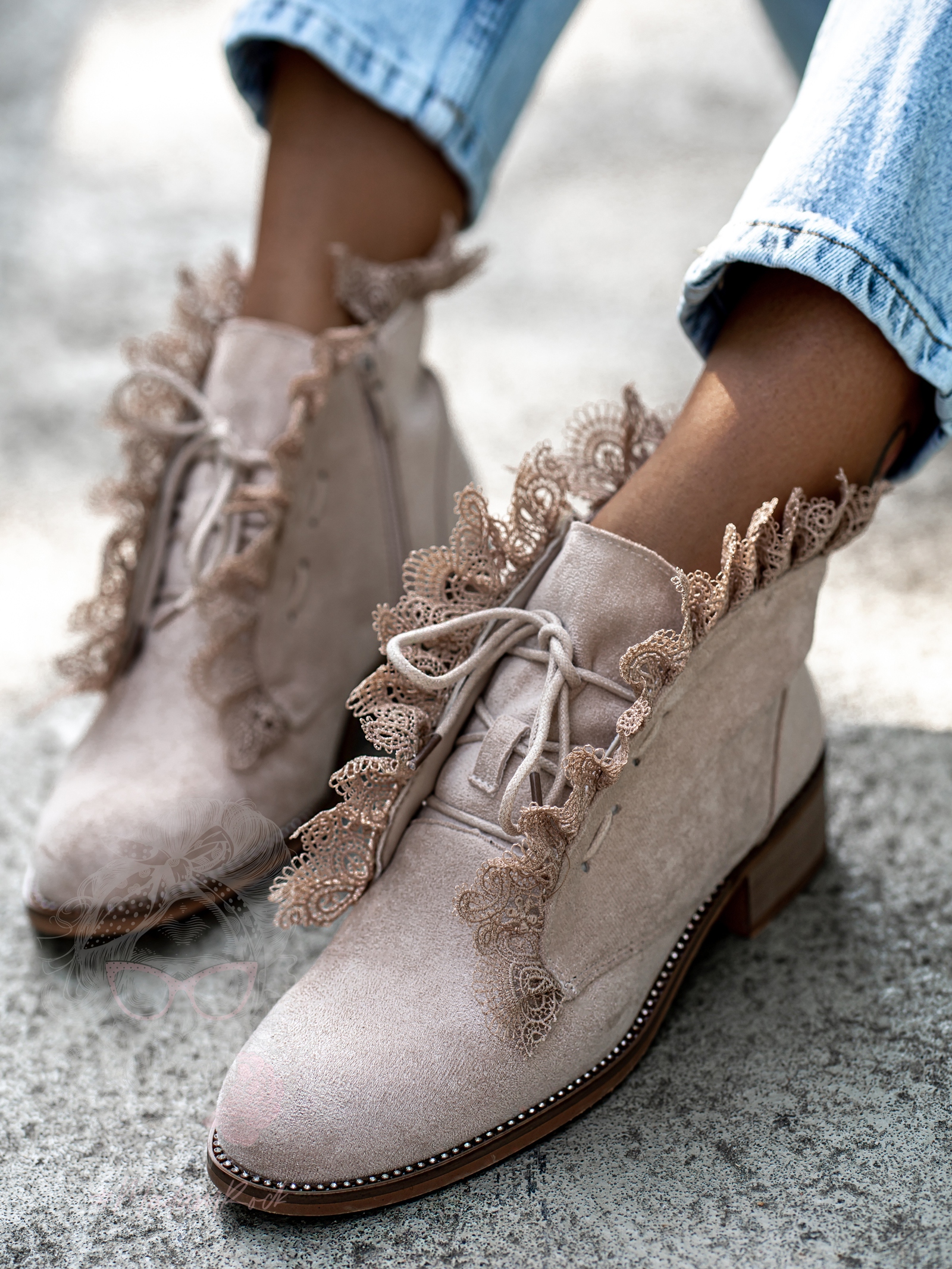 Botki sztyblety Madam Lilir beżowe