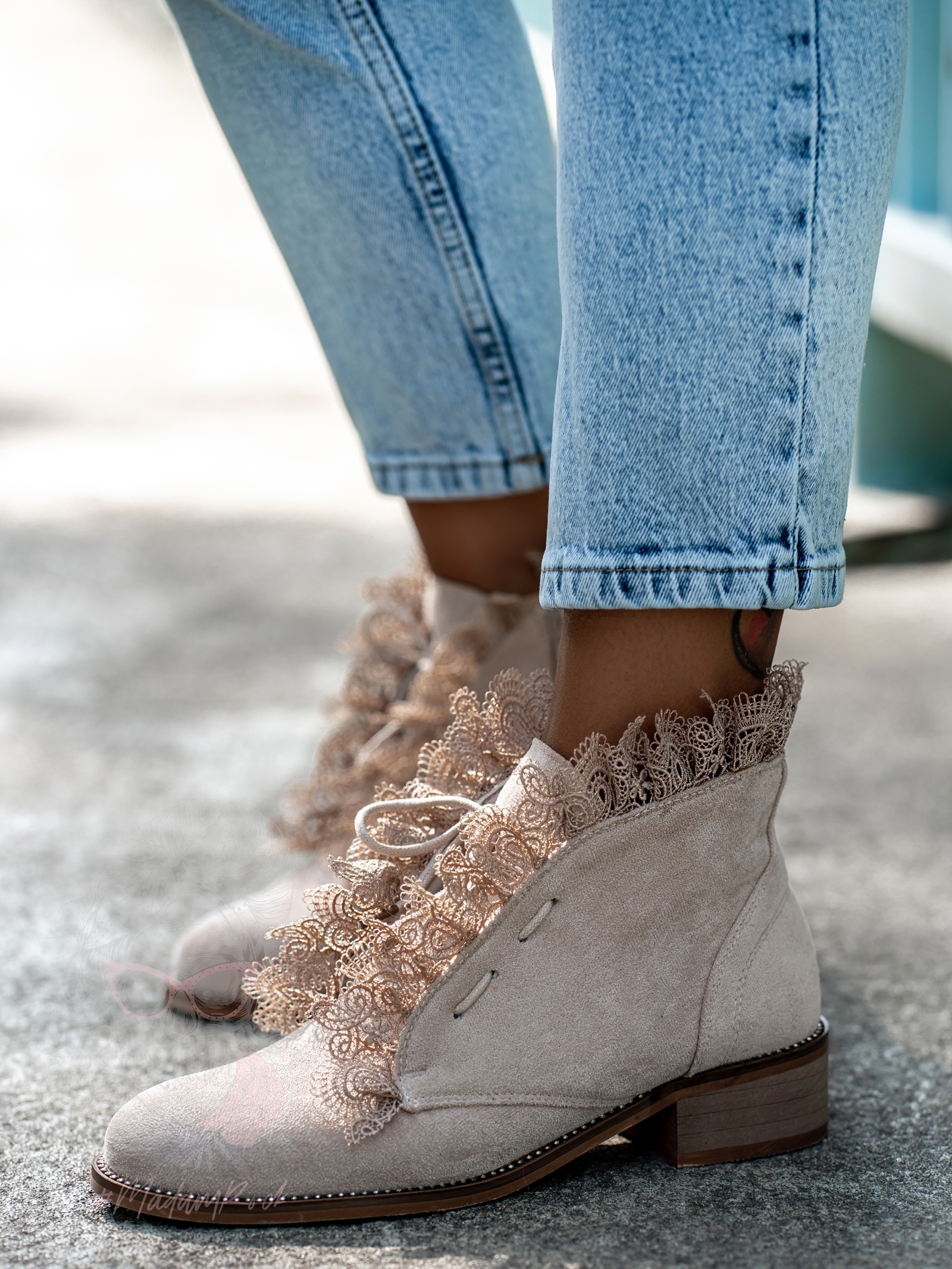 Botki sztyblety Madam Lilir beżowe Botki sztyblety Madam Lilir beżowe