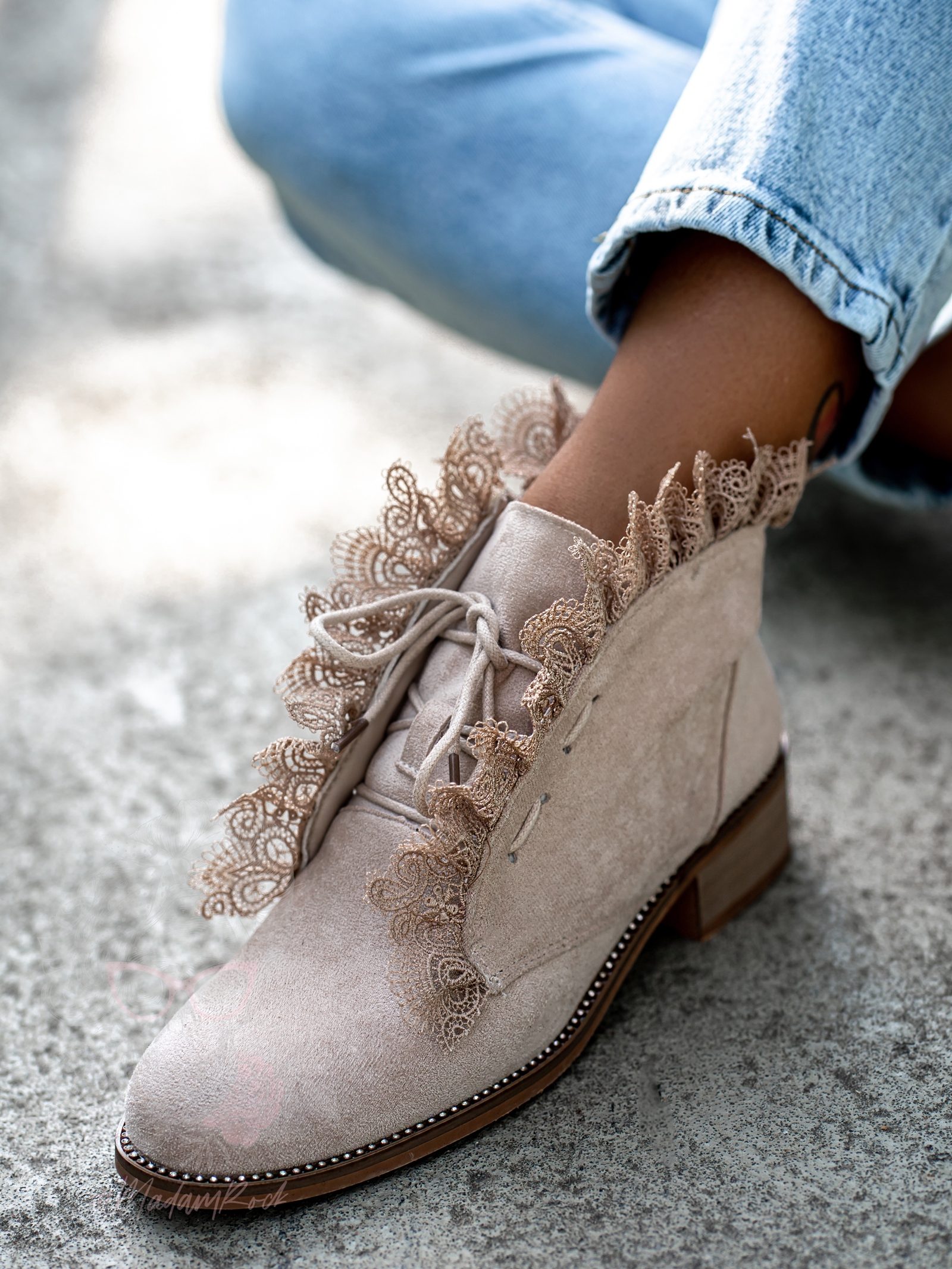 Botki sztyblety Madam Lilir beżowe Botki sztyblety Madam Lilir beżowe