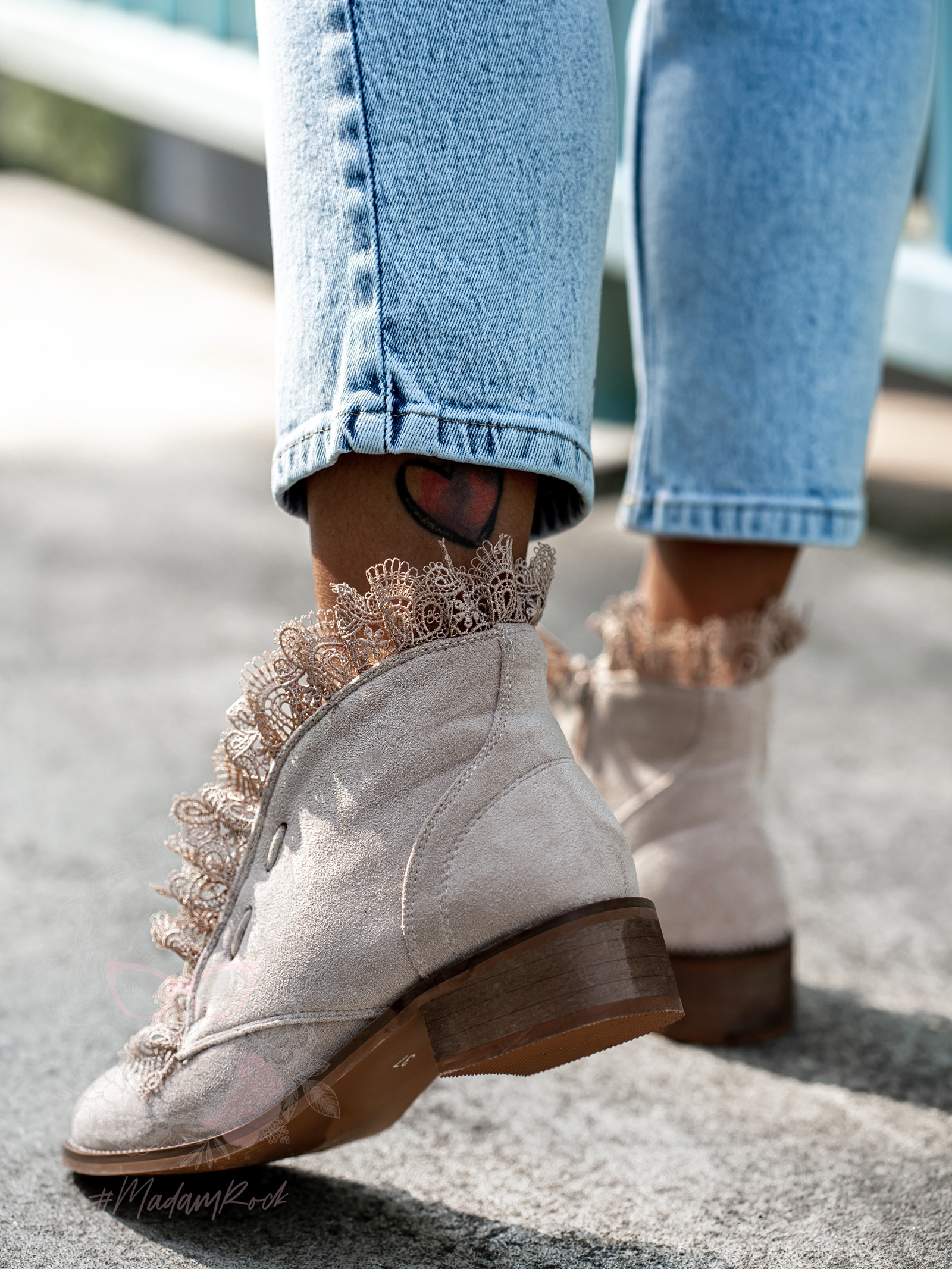 Botki sztyblety Madam Lilir beżowe Botki sztyblety Madam Lilir beżowe