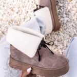 Botki z kożuszkiem Rock Meu cappuccino