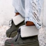 Botki z kożuszkiem Rock Meu khaki