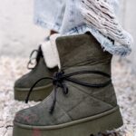 Botki z kożuszkiem Rock Meu khaki