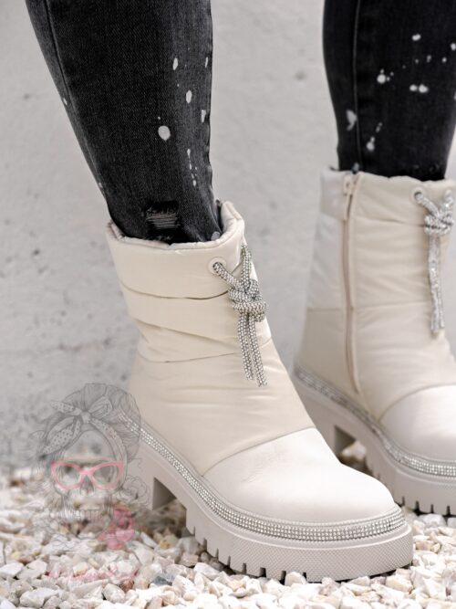 Botki śniegowce Madam List beżowe