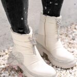 Botki śniegowce Madam List beżowe