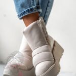 Botki koturny Madam Bambi beżowe