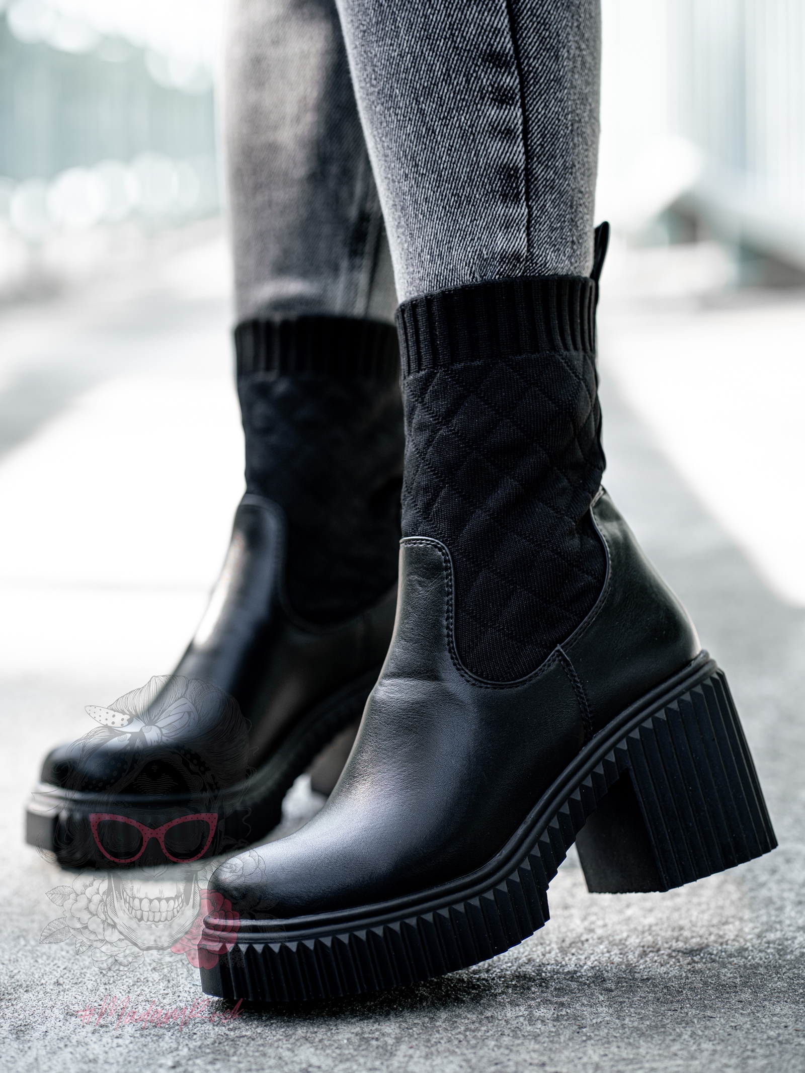 Botki skarpety Rock Ureda czarne Botki skarpety Rock Ureda czarne