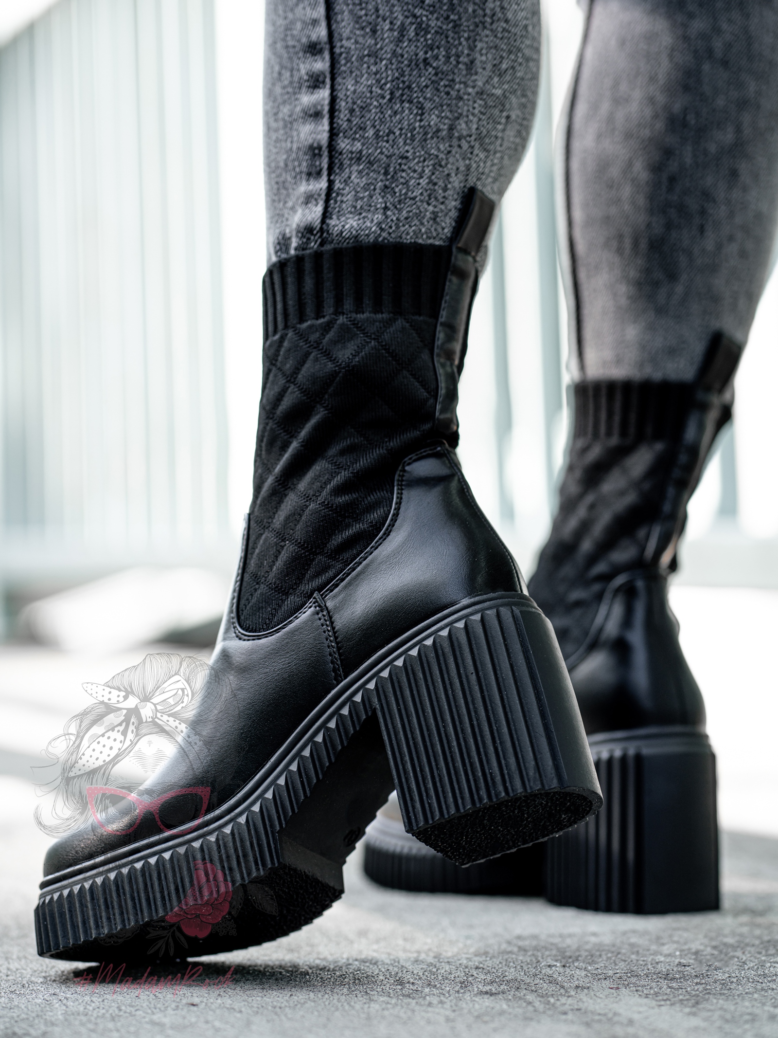 Botki skarpety Rock Ureda czarne Botki skarpety Rock Ureda czarne