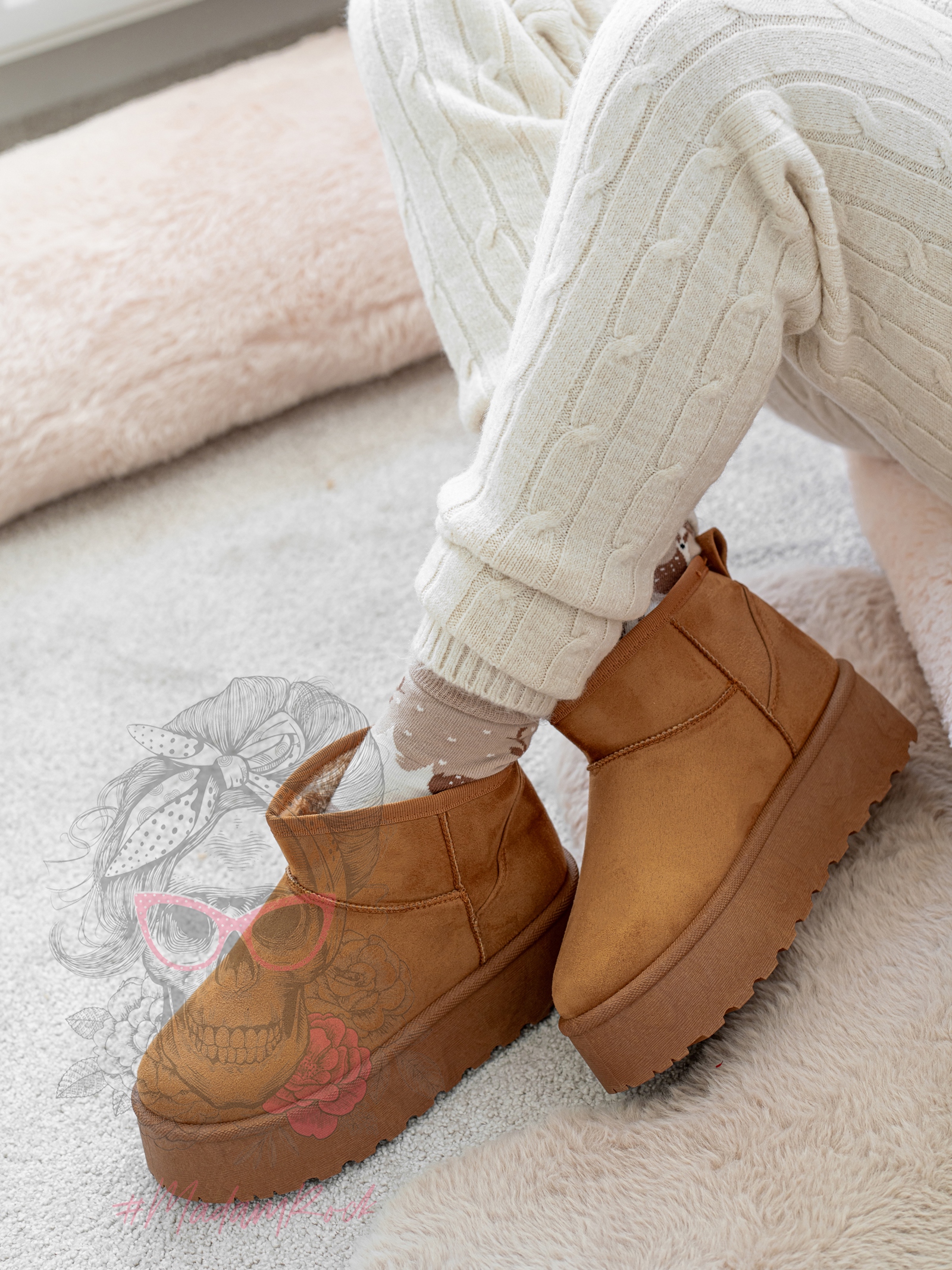 Śniegowce zamszowe Madam Wobbi III karmelowe