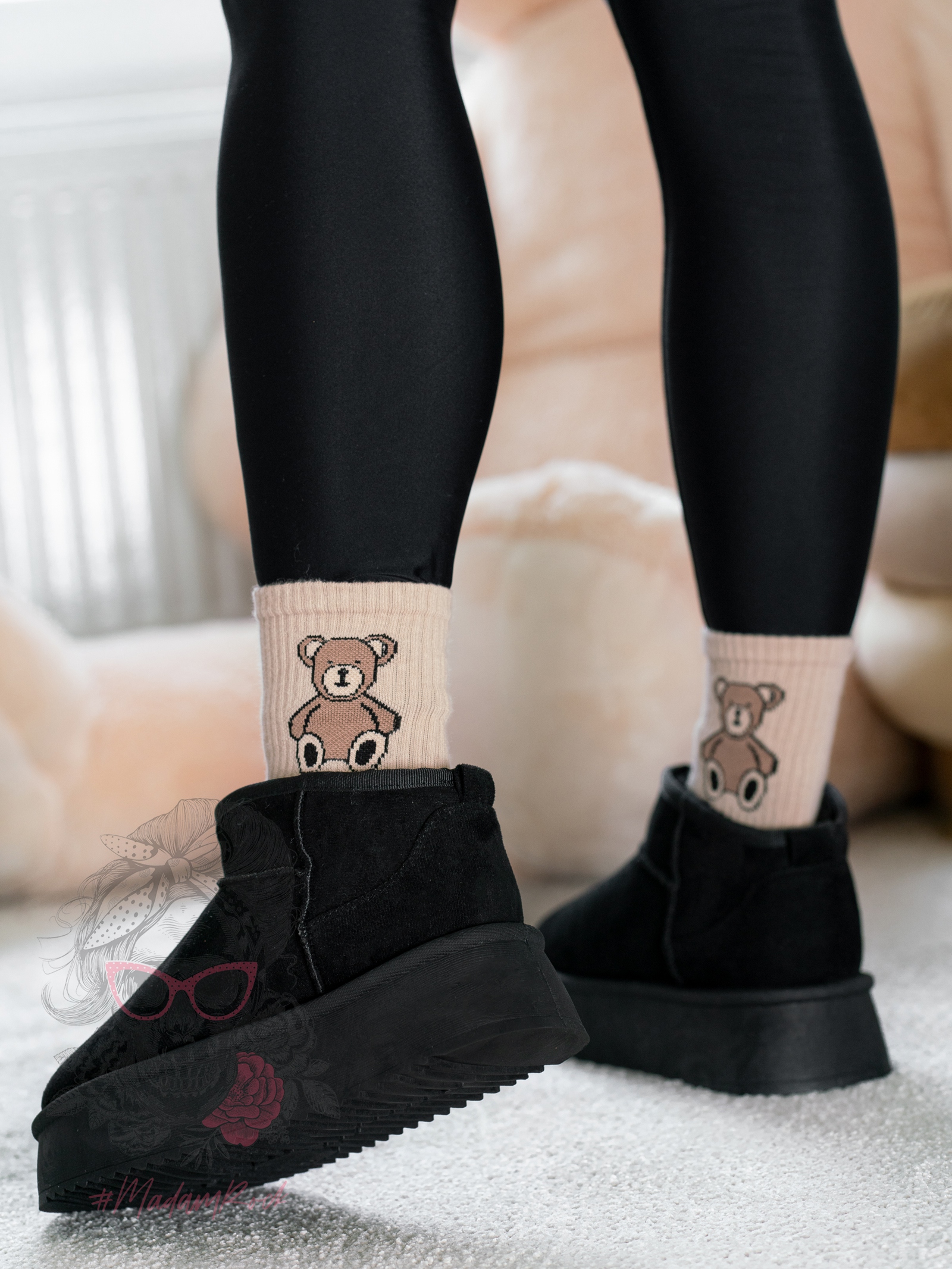 Śniegowce zamszowe Madam Wobbi czarne Śniegowce zamszowe Madam Wobbi czarne