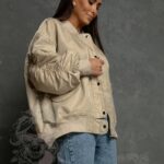 Kurtka bomberka oversize Field beżowa