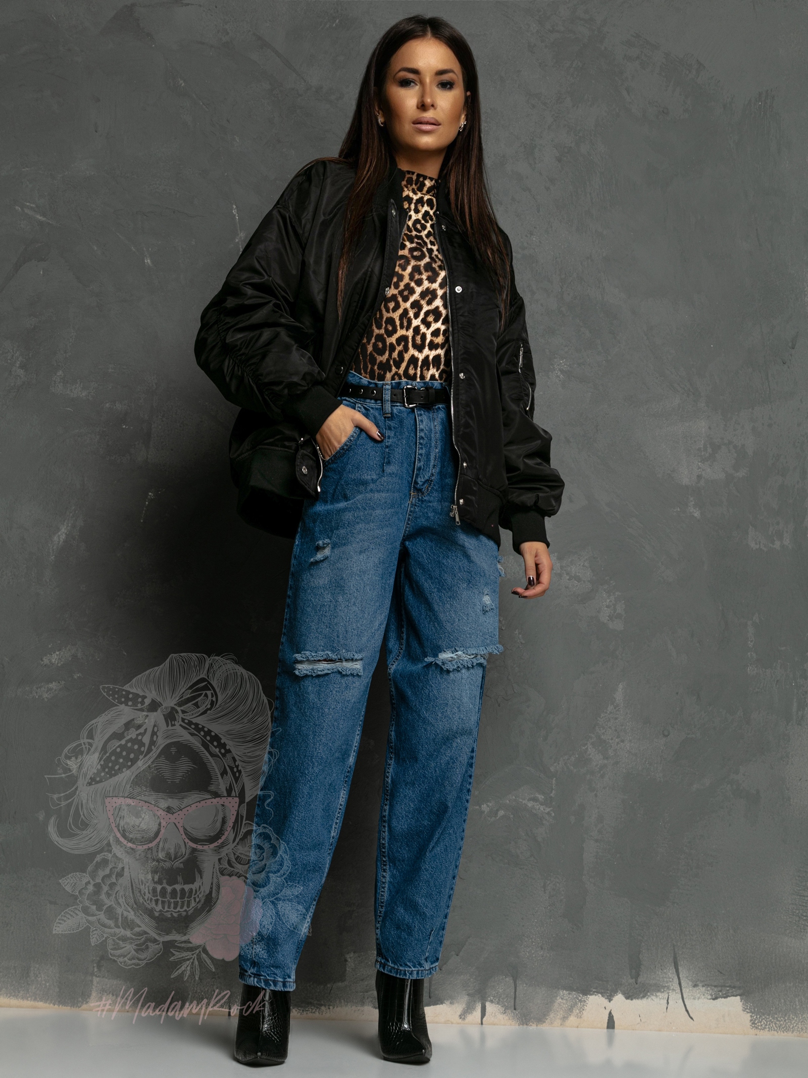 Kurtka bomberka oversize Field czarna Kurtka bomberka oversize Field czarna