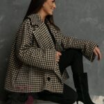 Kurtka kimono Balnce beżowo-czarna