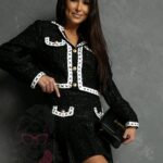 Komplet tweedowy Ferrero czarny