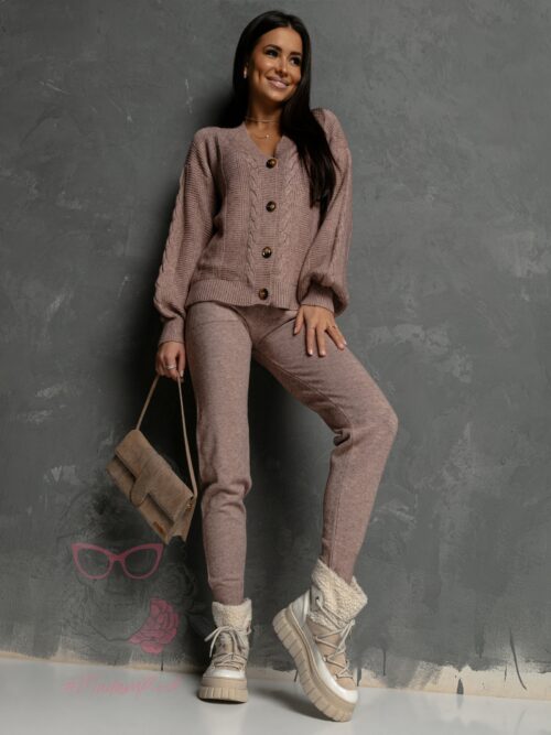 Komplet dzianinowy Comfe ziemisty