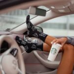 Skarpetki damskie długie misie czarne