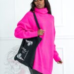 Sweter golf oversize Haat neonowy różowy