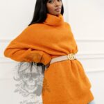 Sweter golf oversize Haat Pomarańczowy