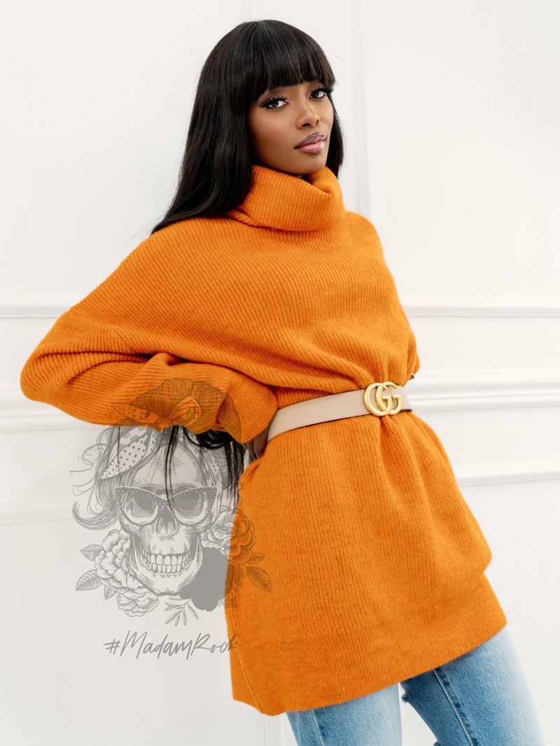 Sweter golf oversize Haat Pomarańczowy