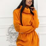 Sweter golf oversize Haat Pomarańczowy