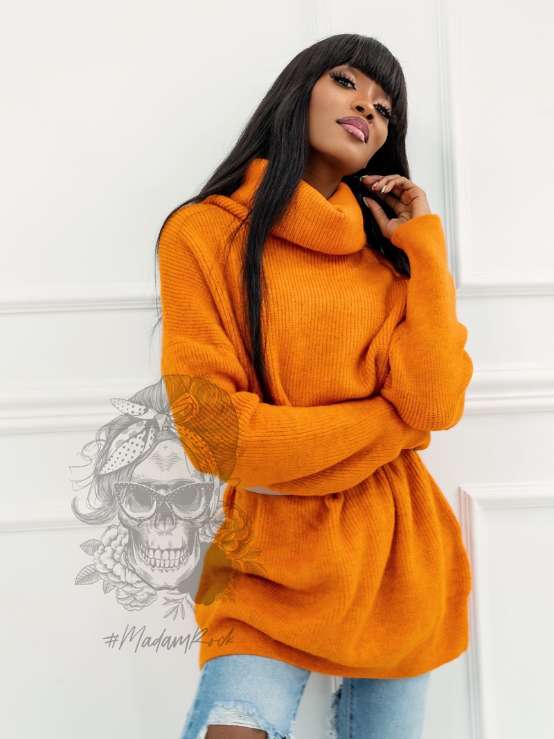 Sweter golf oversize Haat Pomarańczowy